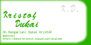 kristof dukai business card